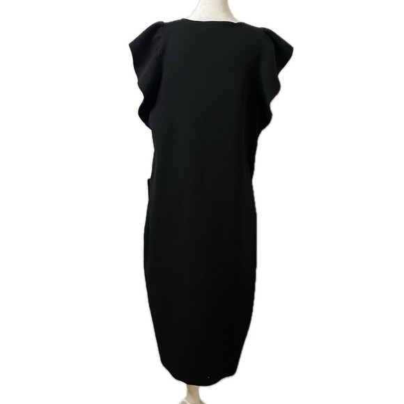 NWT Express Black Ruffle Sleeve Midi Dress - Size XL - Picture 3 of 6